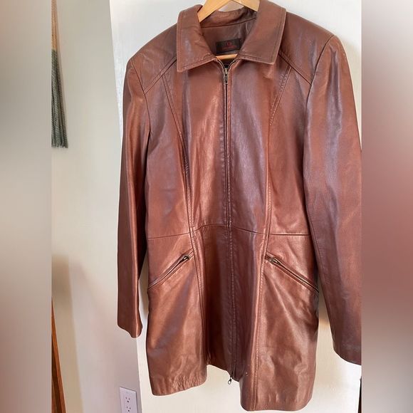 Danier Brown Leather Jacket - Picture 1 of 9